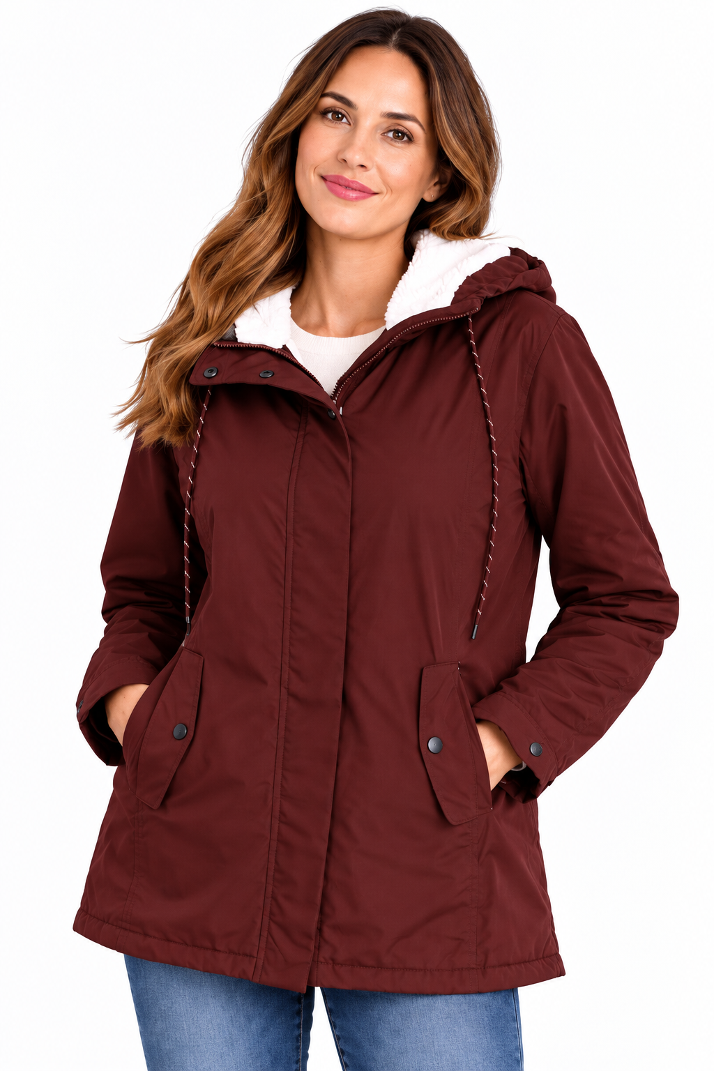 Sophie – Warme Parka met Capuchon en Teddyvoering