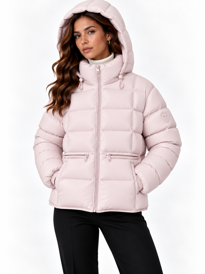 Sophie – Gewatteerde Winterjas met Capuchon en Taillekoord