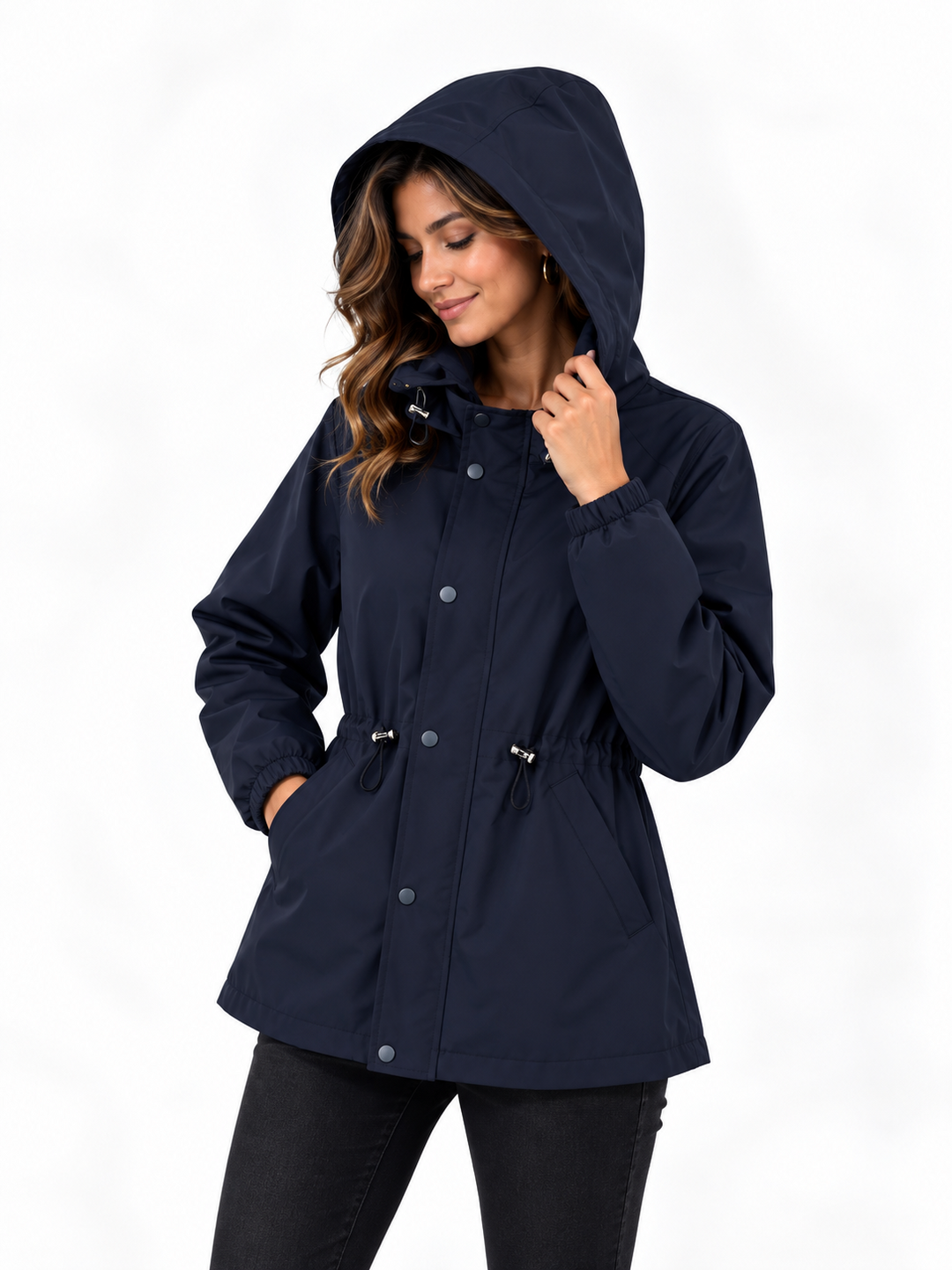 Mila – Elegante Jas met Capuchon en Taillekoord