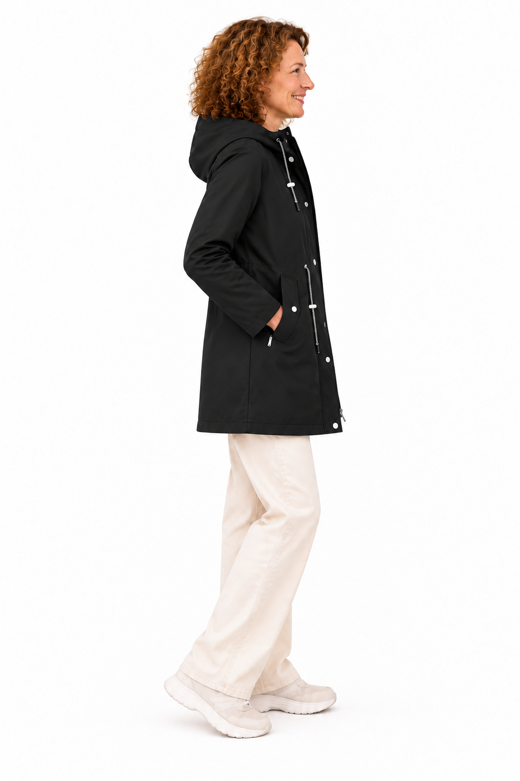 Mila – Lange Jas met Capuchon en Ritssluiting