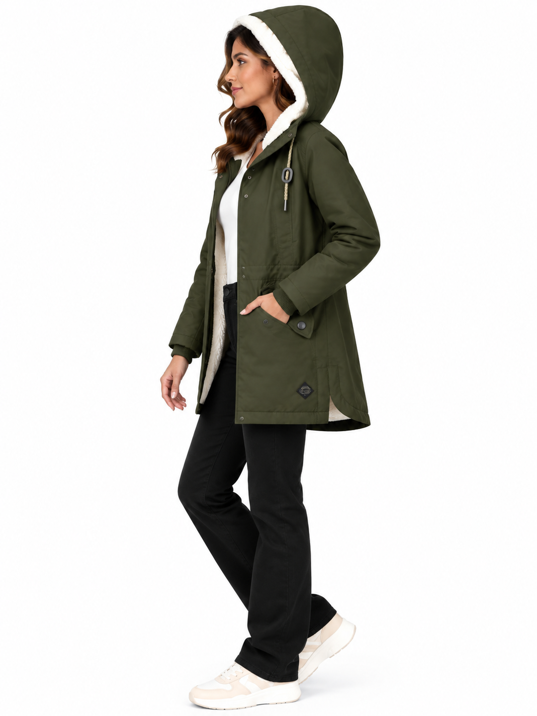 Sophie – Warme Parka met Capuchon en Teddyvoering