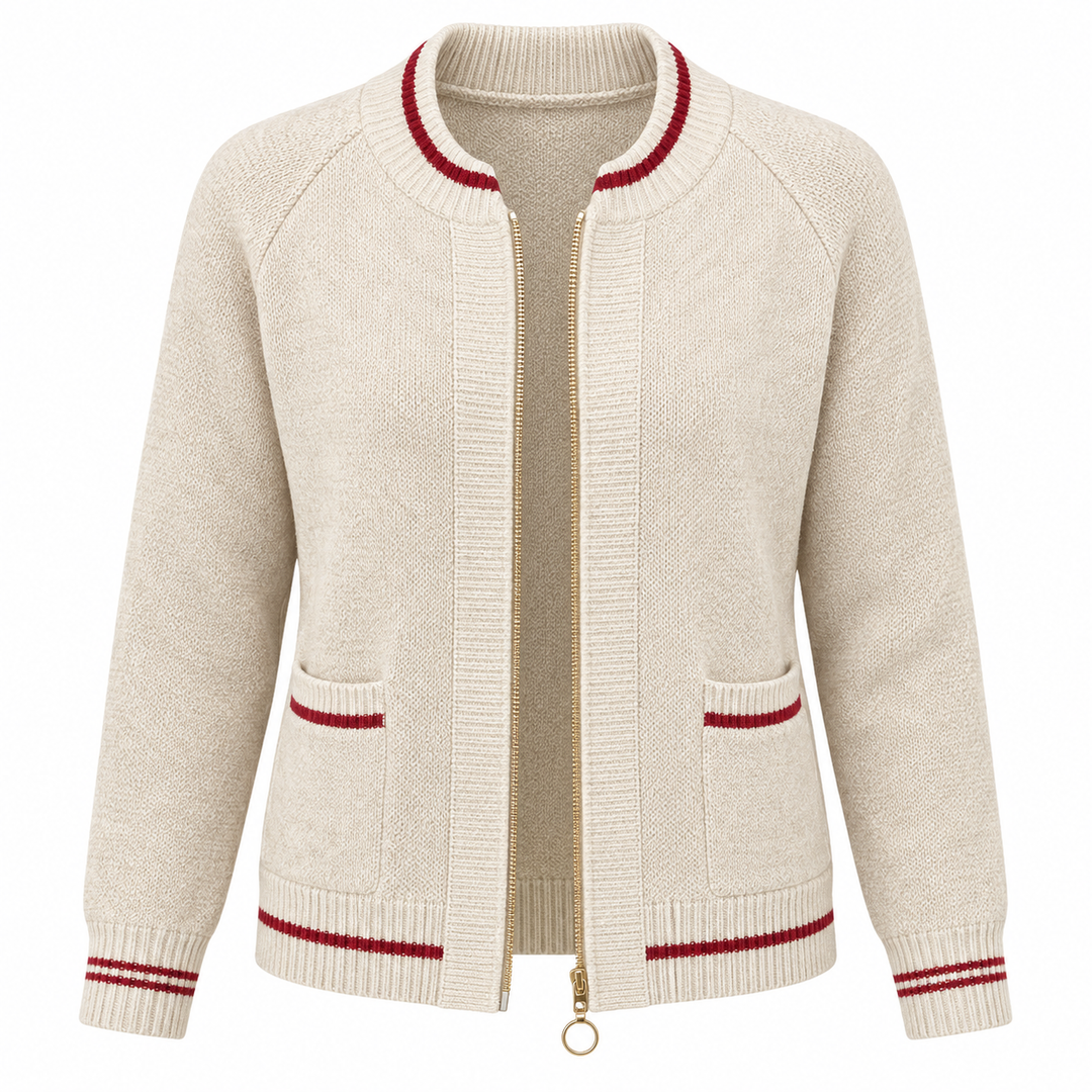Lotte – Gebreid Vest met Ritssluiting en Zakken