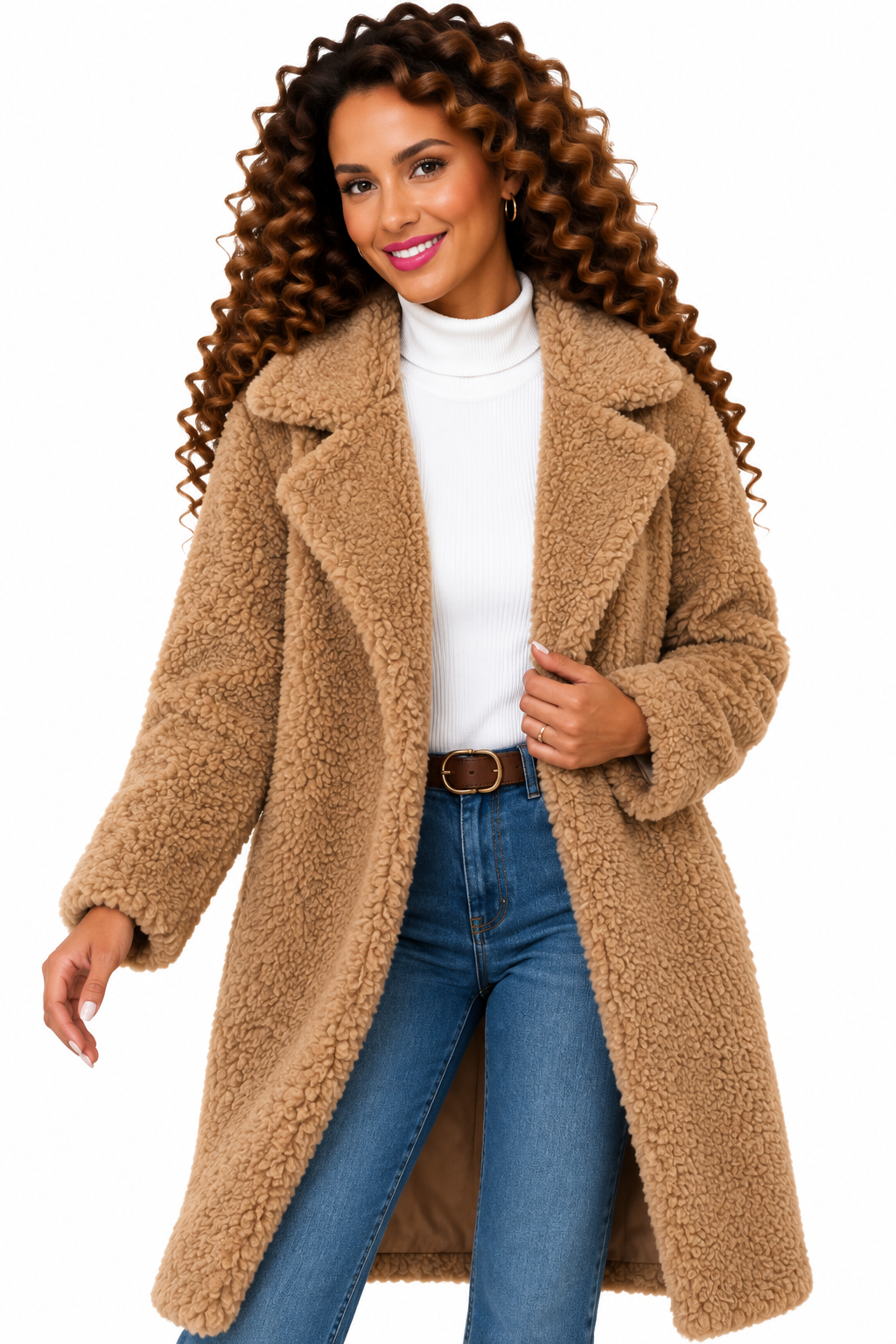 Emma – Elegante Lange Teddymantel