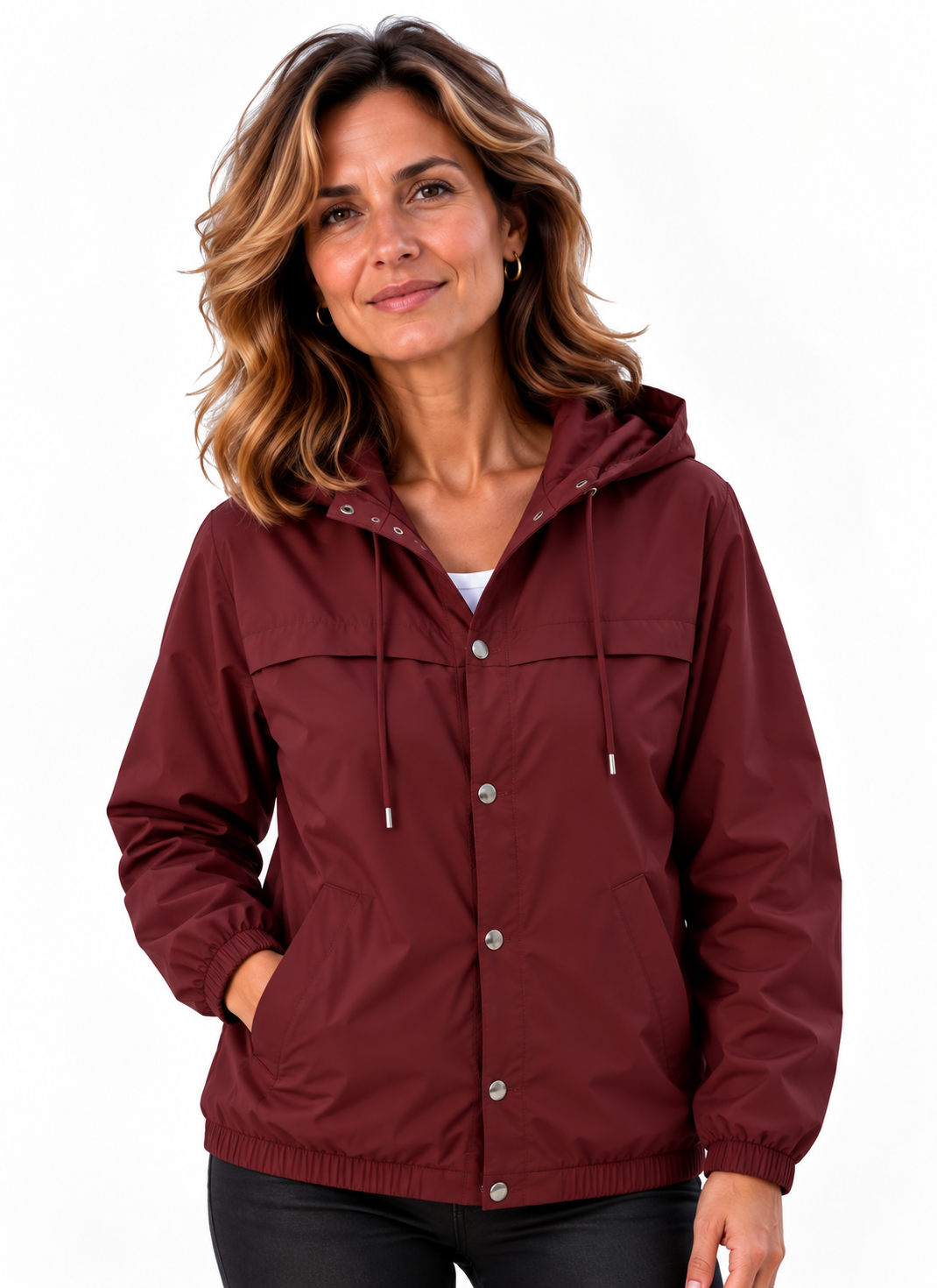 Mila – Casual Jas met Capuchon en Drukknopen