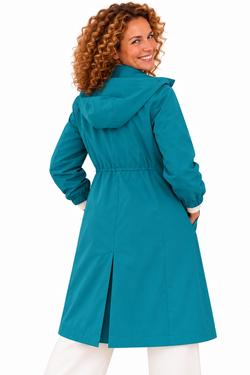 Emma – Lange Jas met Capuchon en Knopen