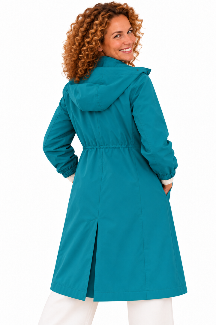 Emma – Lange Jas met Capuchon en Knopen