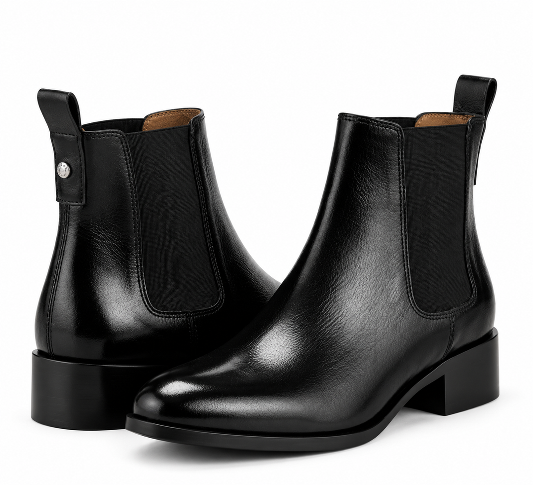 Sanne – Glanzende Chelsea Boots met Lage Hak
