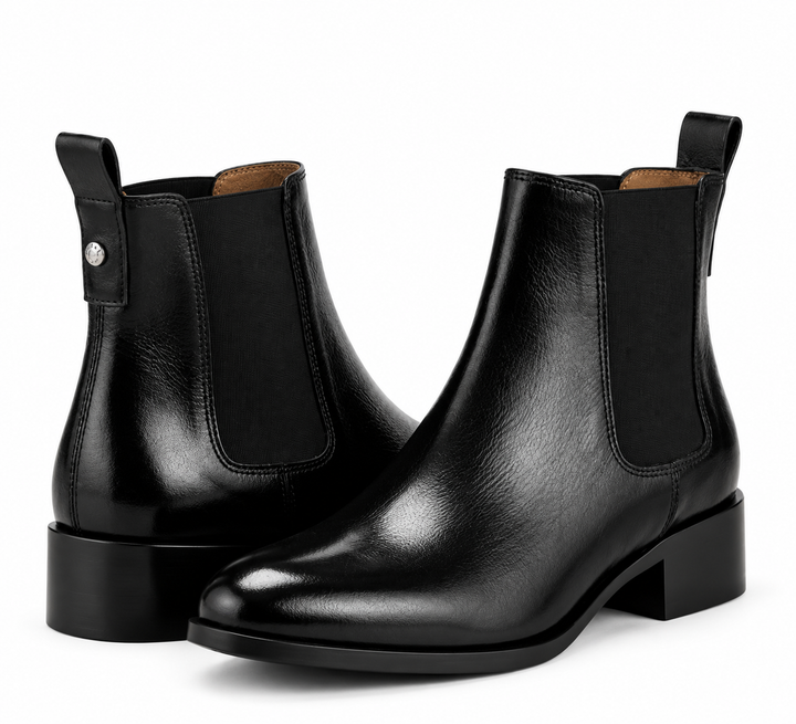 Sanne – Glanzende Chelsea Boots met Lage Hak