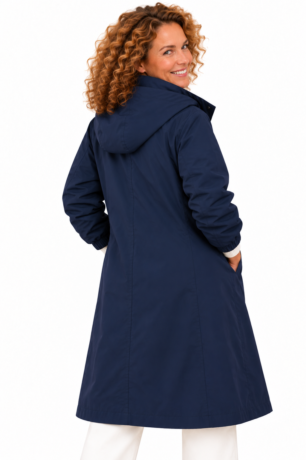Emma – Lange Jas met Capuchon en Knopen