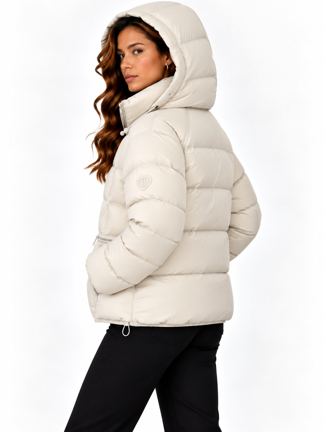 Sophie – Gewatteerde Winterjas met Capuchon en Taillekoord
