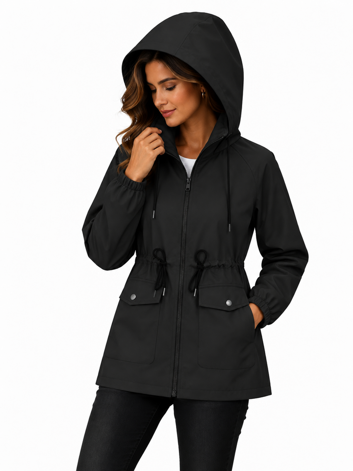 Mila – Elegante Jas met Capuchon en Taillekoord