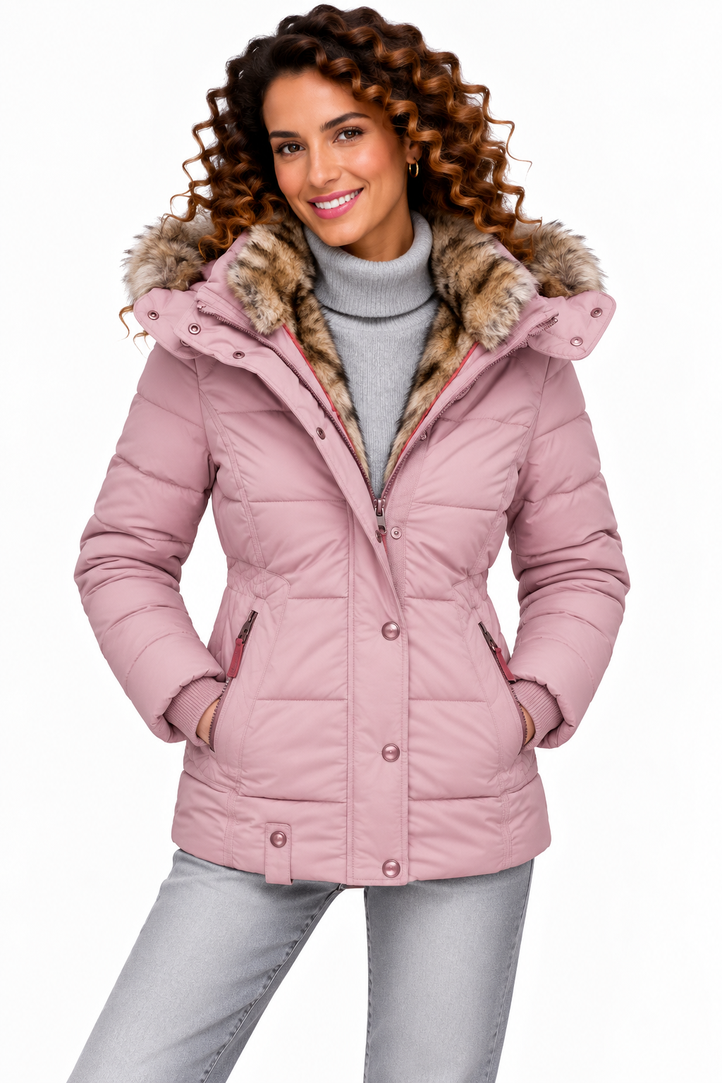Sophie – Gewatteerde Winterjas met Bontcapuchon