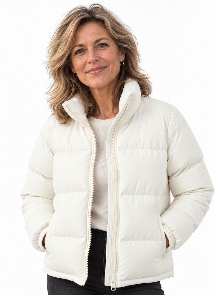 Sophie – Gewatteerde Winterjas met Hoge Kraag