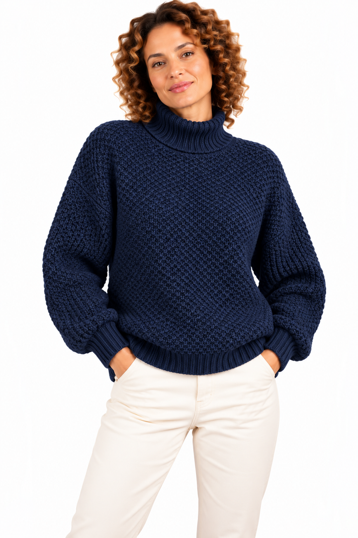 Lotte – Zachte Gebreide Coltrui met Pofmouwen