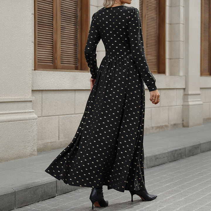 Jurk Dames Maxi Wikkel Kanten Detail - Polyester