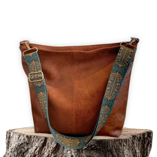Vintage leren schoudertas