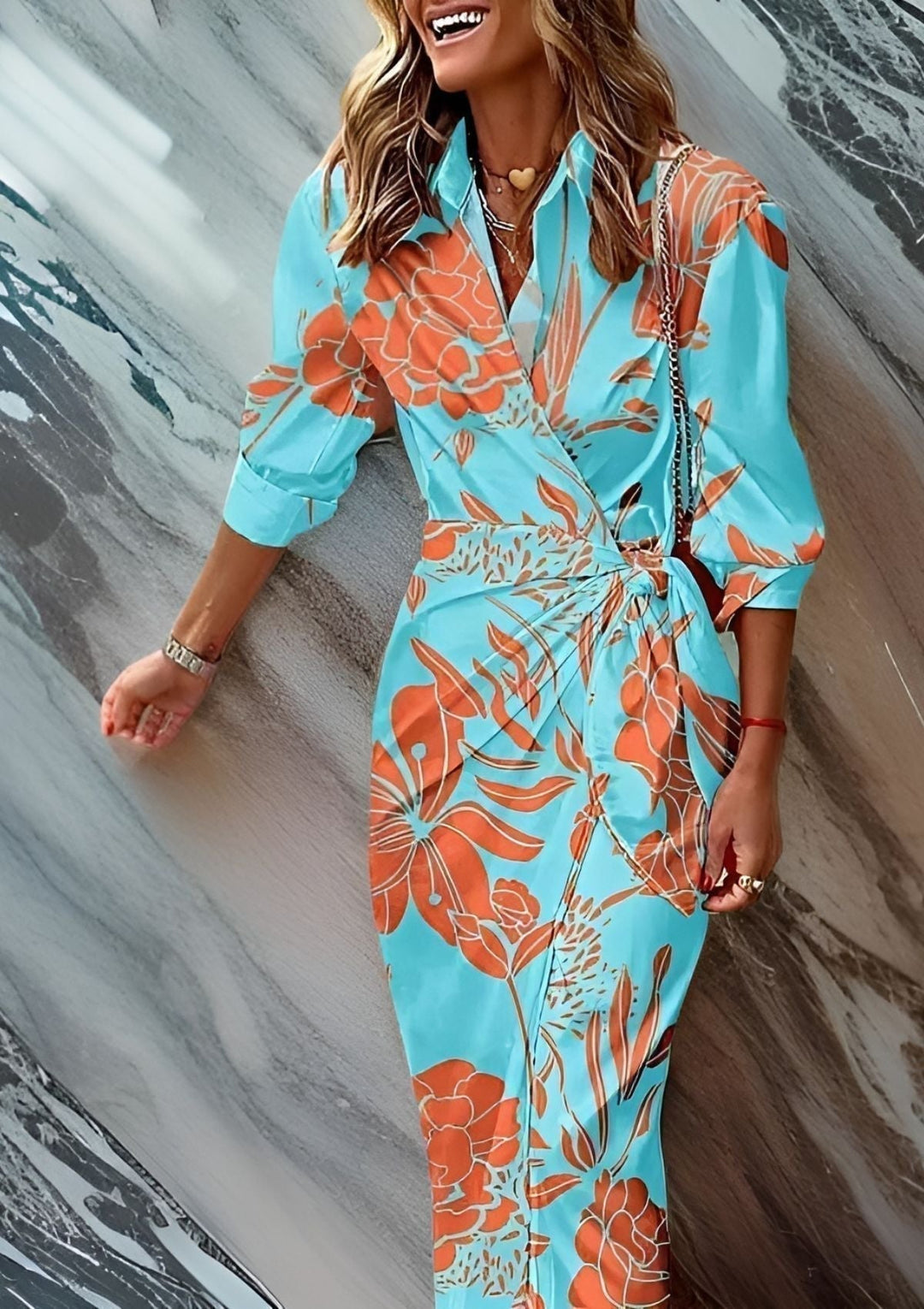 Jurk Dames Zomer Wikkel Figuurvriendelijk - Viscose