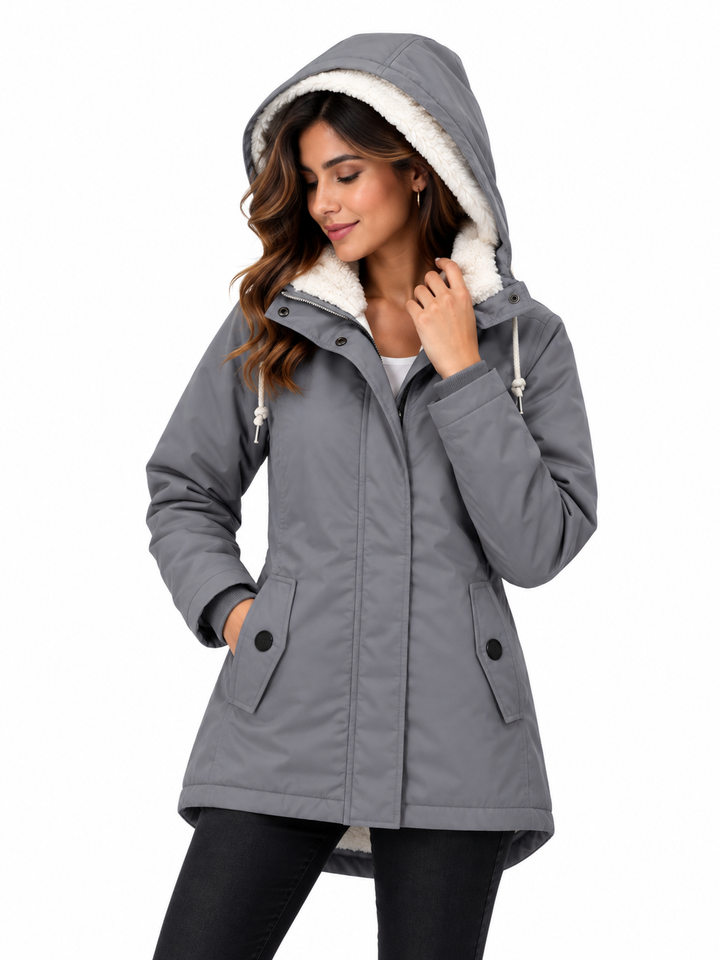 Sophie – Warme Parka met Capuchon en Teddyvoering