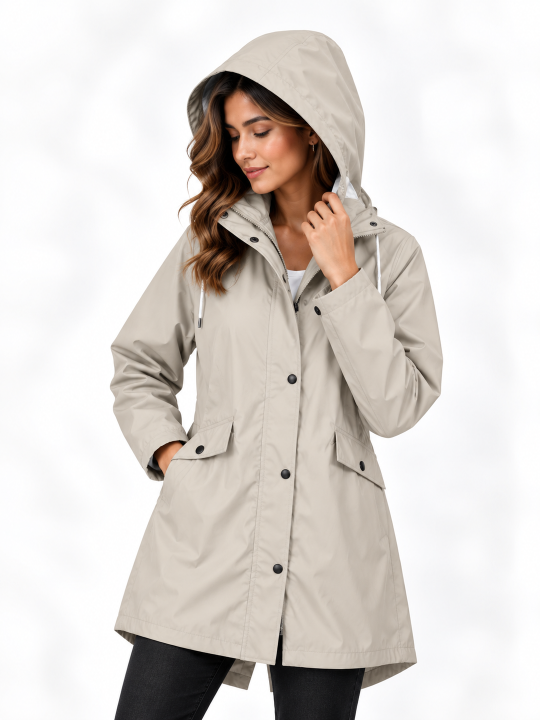 Mila – Lange Jas met Capuchon en Ritssluiting