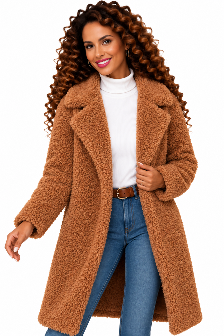Emma – Elegante Lange Teddymantel