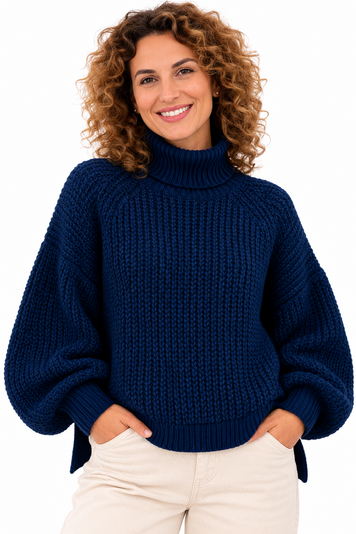 Lotte – Oversized Gebreide Coltrui met Pofmouwen