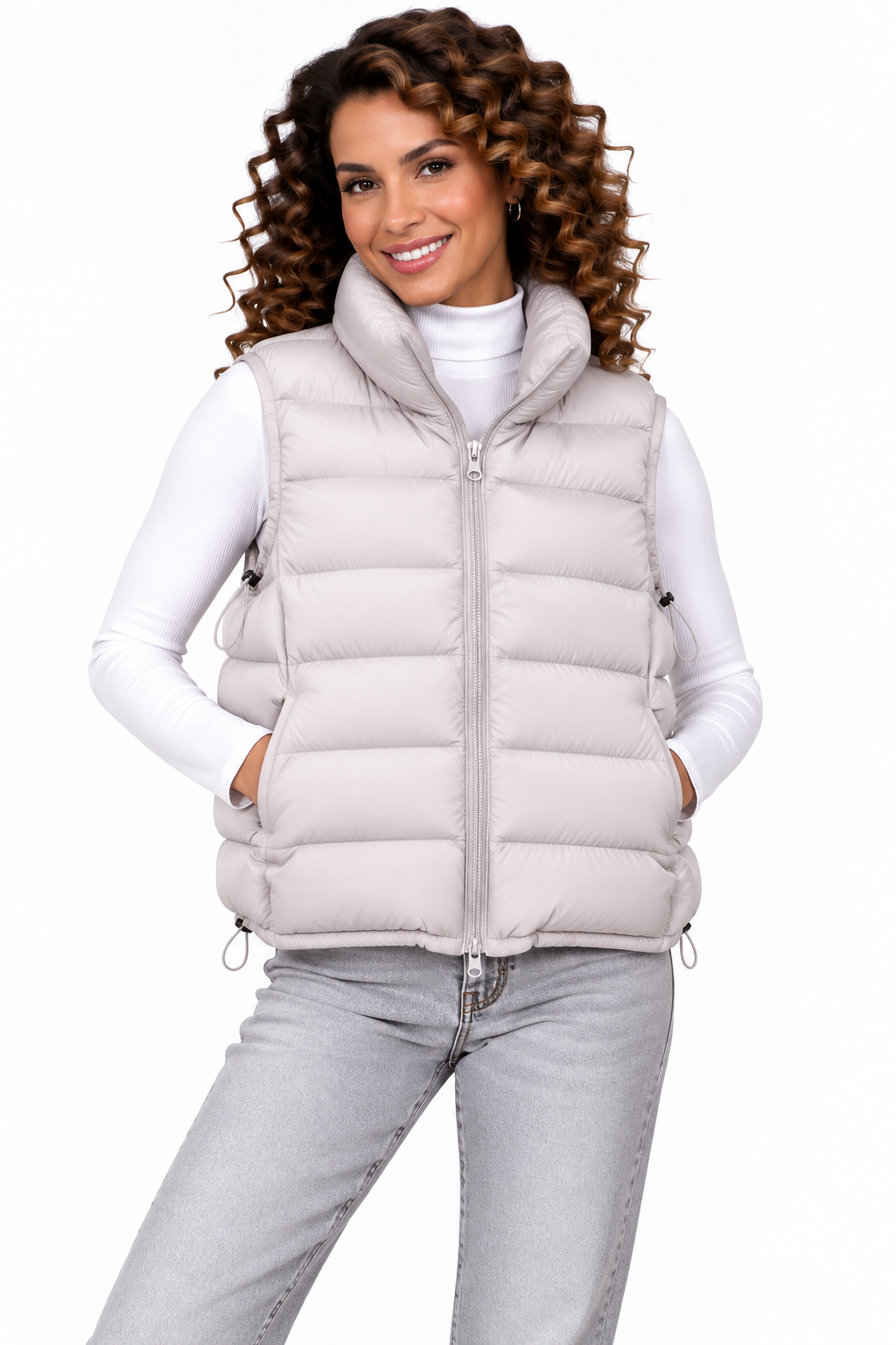 Fenna – Gewatteerde Bodywarmer met Hoge Kraag