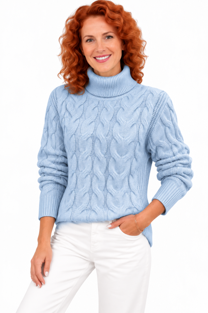 Lotte – Gebreide Kabeltrui met Col