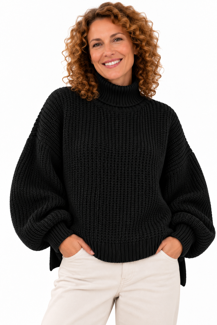 Lotte – Oversized Gebreide Coltrui met Pofmouwen