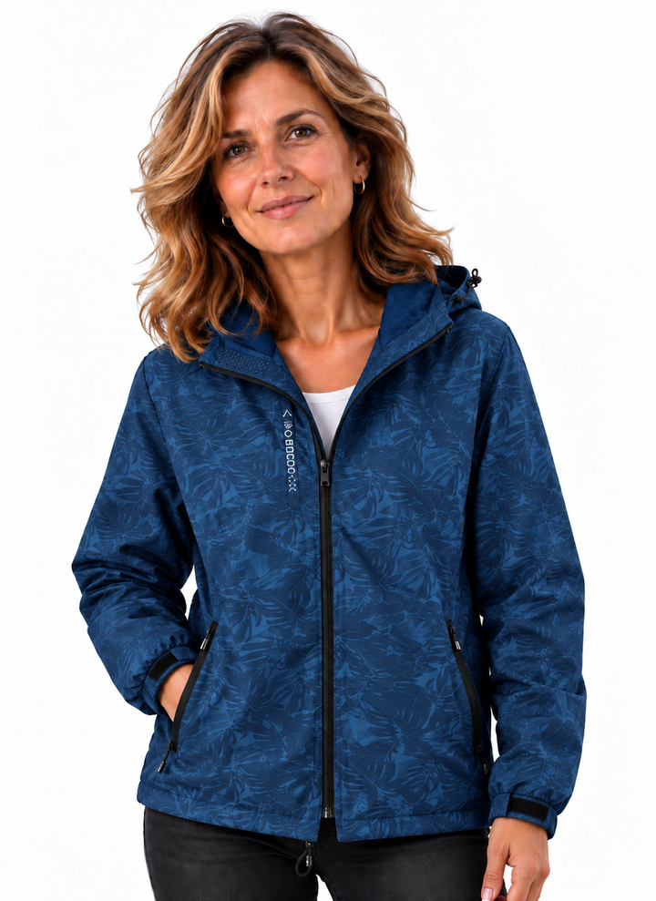 Mila – Sportieve Jas met Capuchon en Bloemenprint