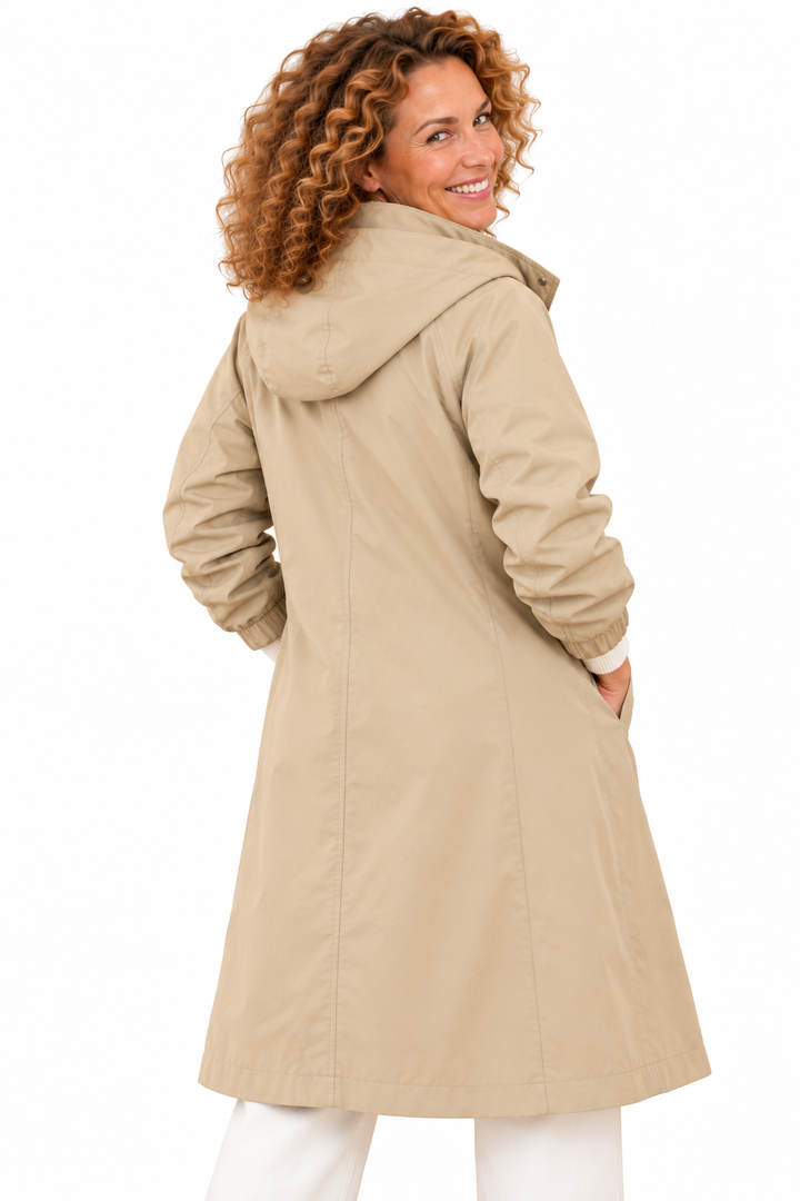 Emma – Lange Jas met Capuchon en Knopen