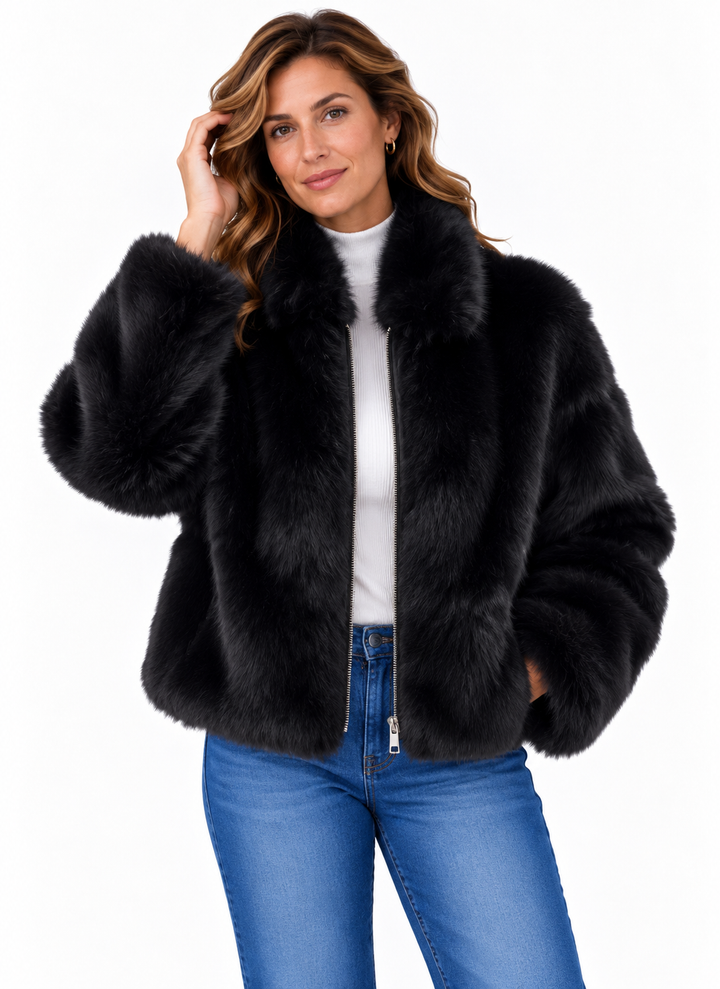Emma – Elegante Jas van Imitatiebont