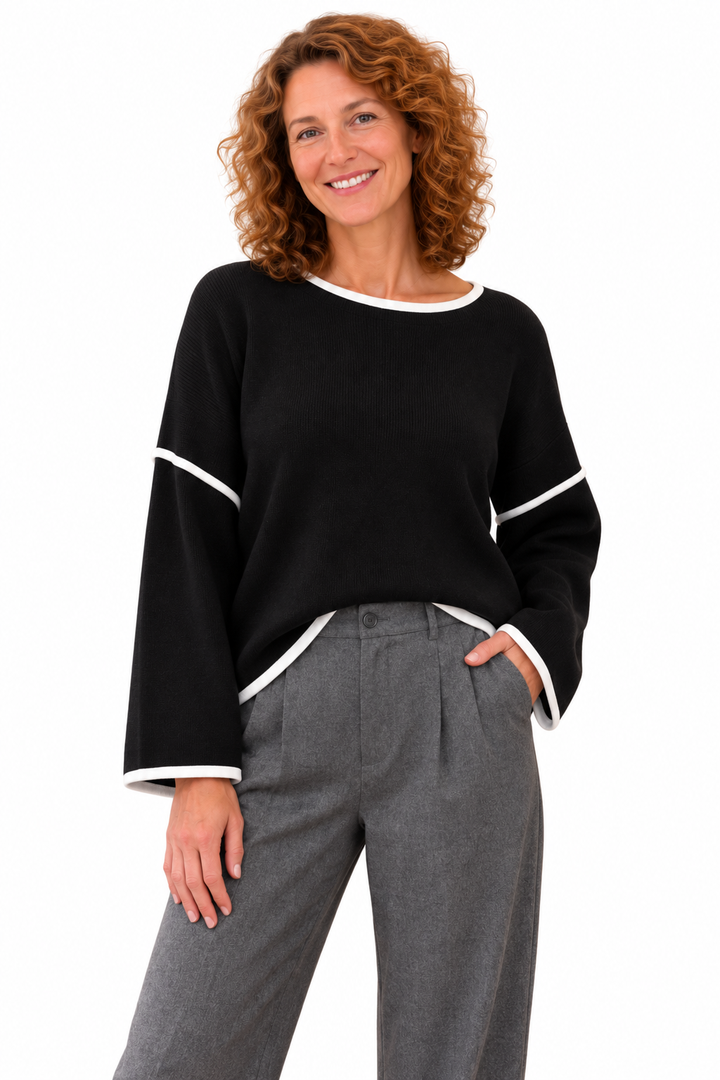 Lotte – Elegante Gebreide Trui met Asymmetrische Halslijn