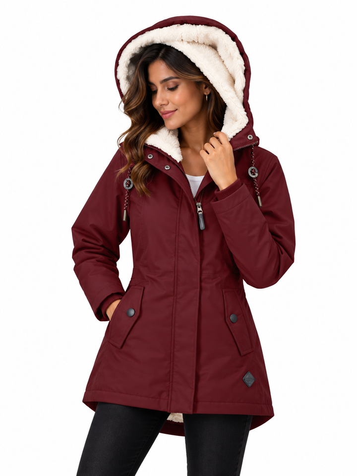 Sophie – Warme Parka met Capuchon en Teddyvoering