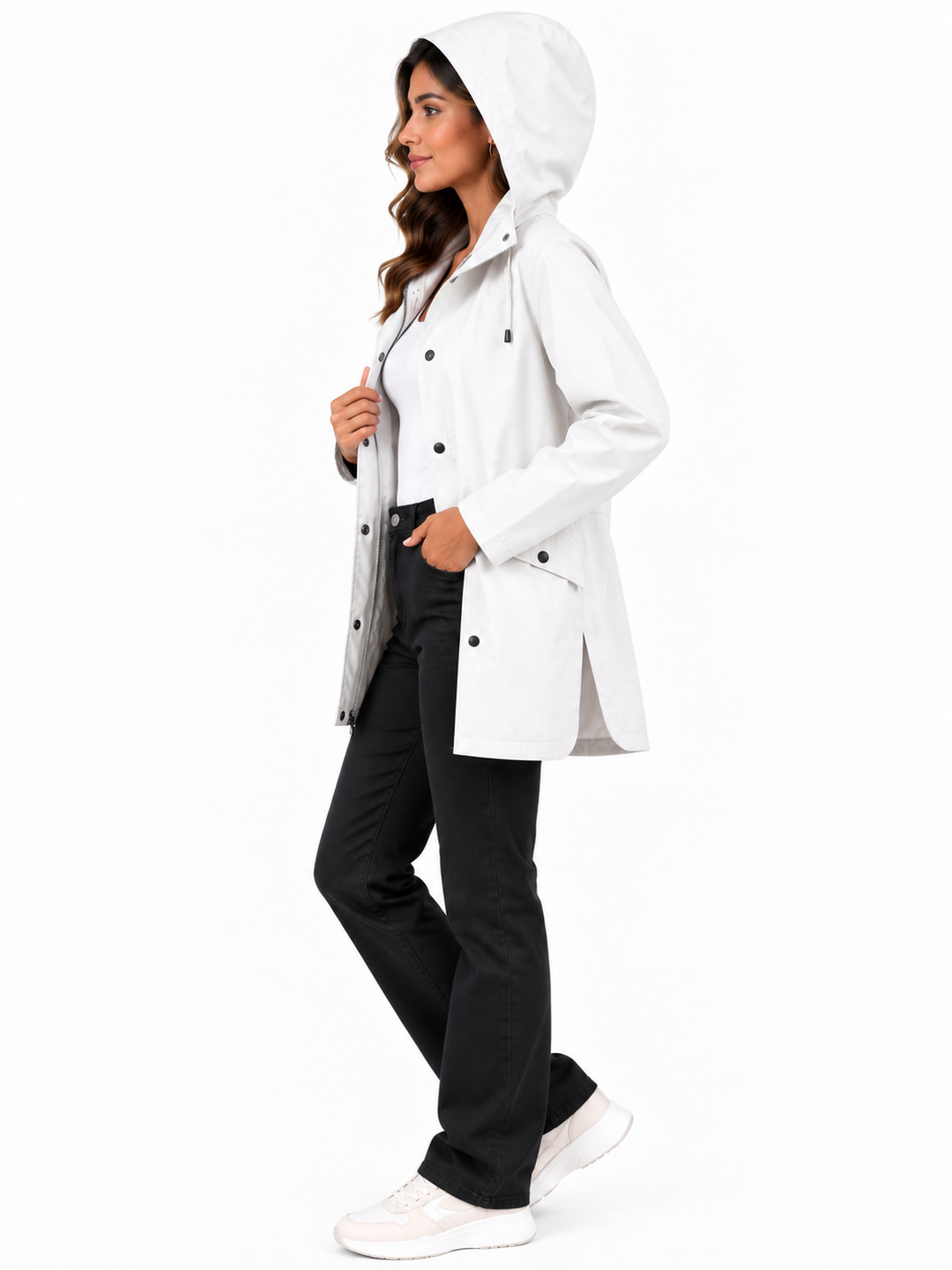 Mila – Lange Jas met Capuchon en Ritssluiting