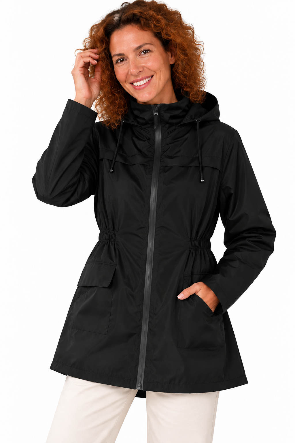 Mila – Elegante Jas met Capuchon en Getailleerde Pasvorm