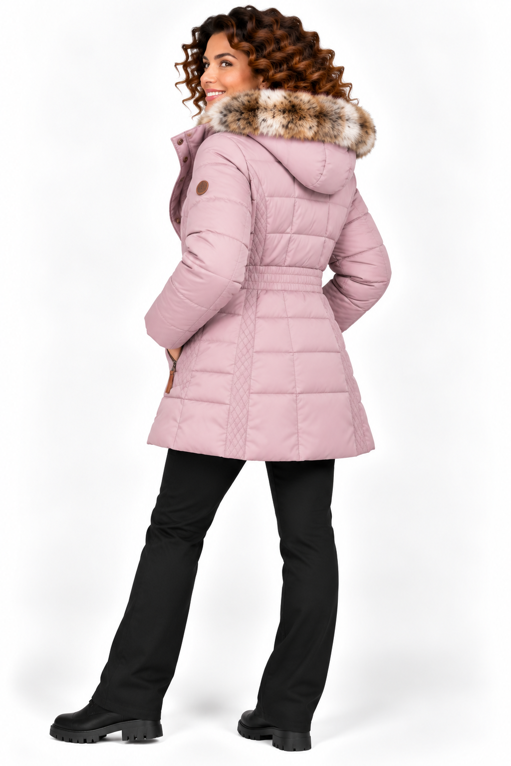 Sophie – Gewatteerde Winterjas met Bontcapuchon