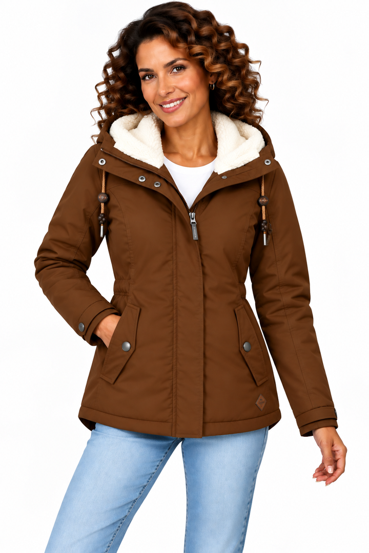 Sophie – Warme Parka met Capuchon en Teddyvoering