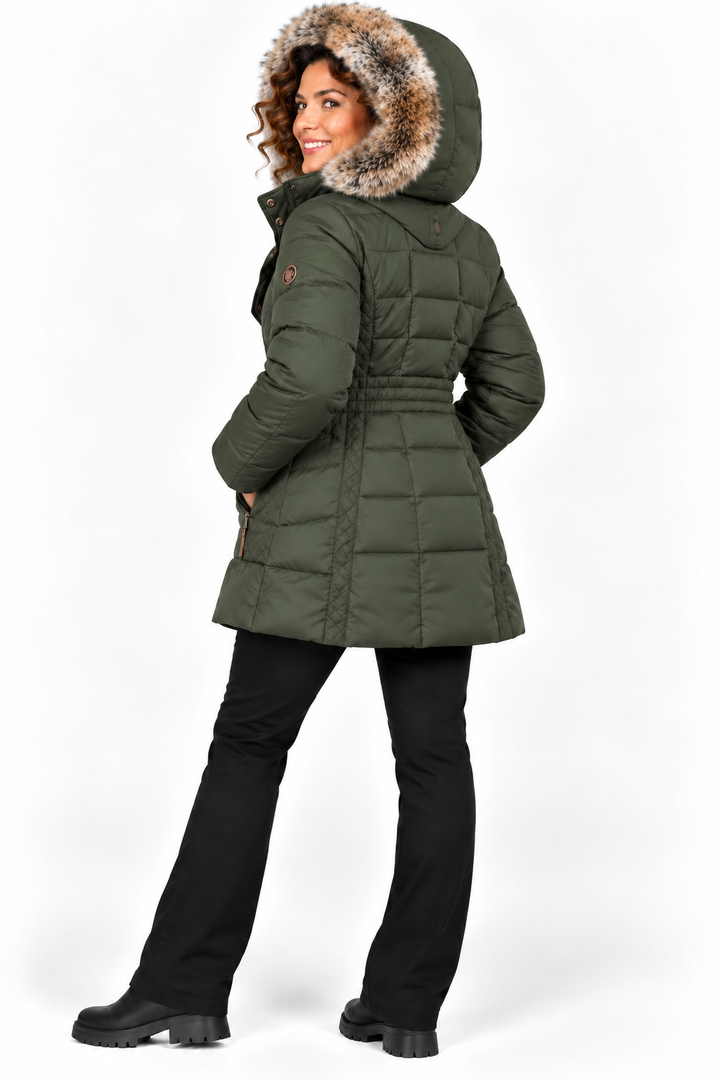 Sophie – Gewatteerde Winterjas met Bontcapuchon