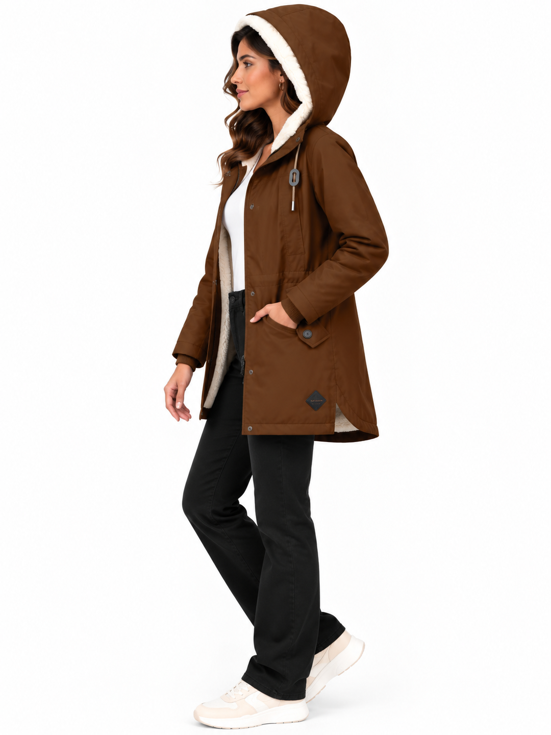 Sophie – Warme Parka met Capuchon en Teddyvoering