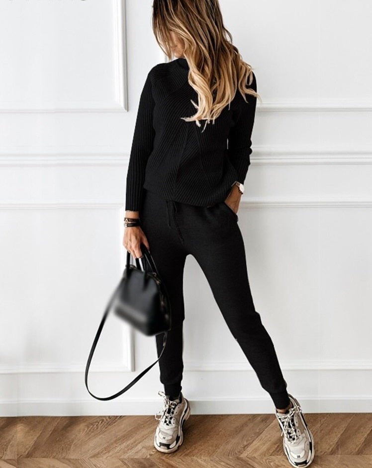 Co-ord Set Dames Coltrui &amp; Broek Gebreid – Loungewear | Miss Madera