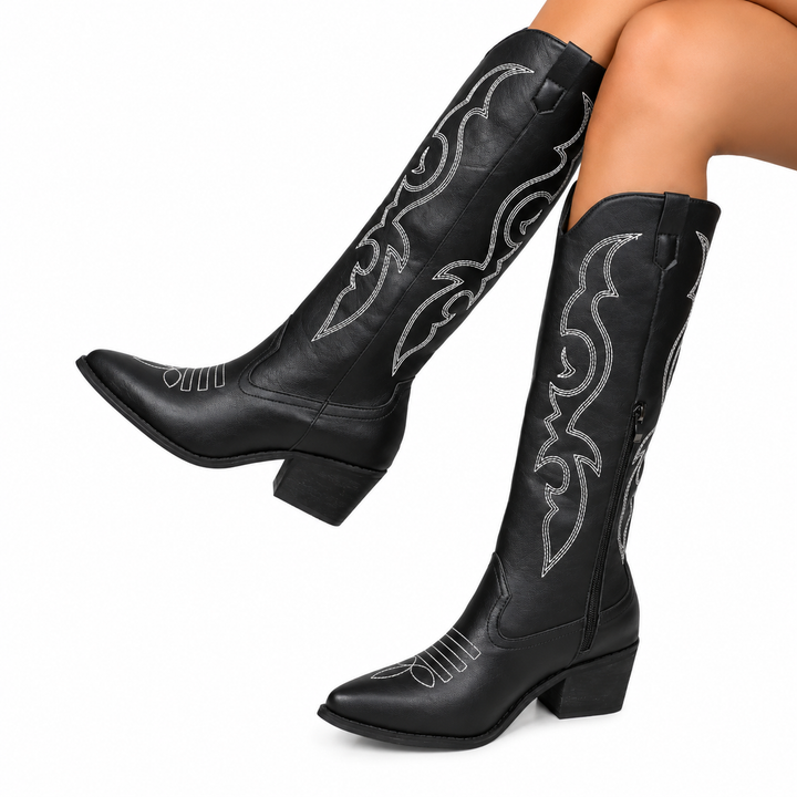Sanne – Hoge Cowboylaarzen met Borduursels