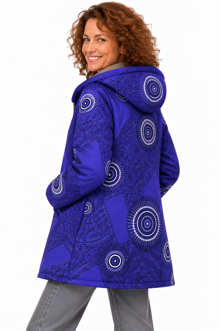 Sophie – Gebloemde Winterjas met Teddyvoering