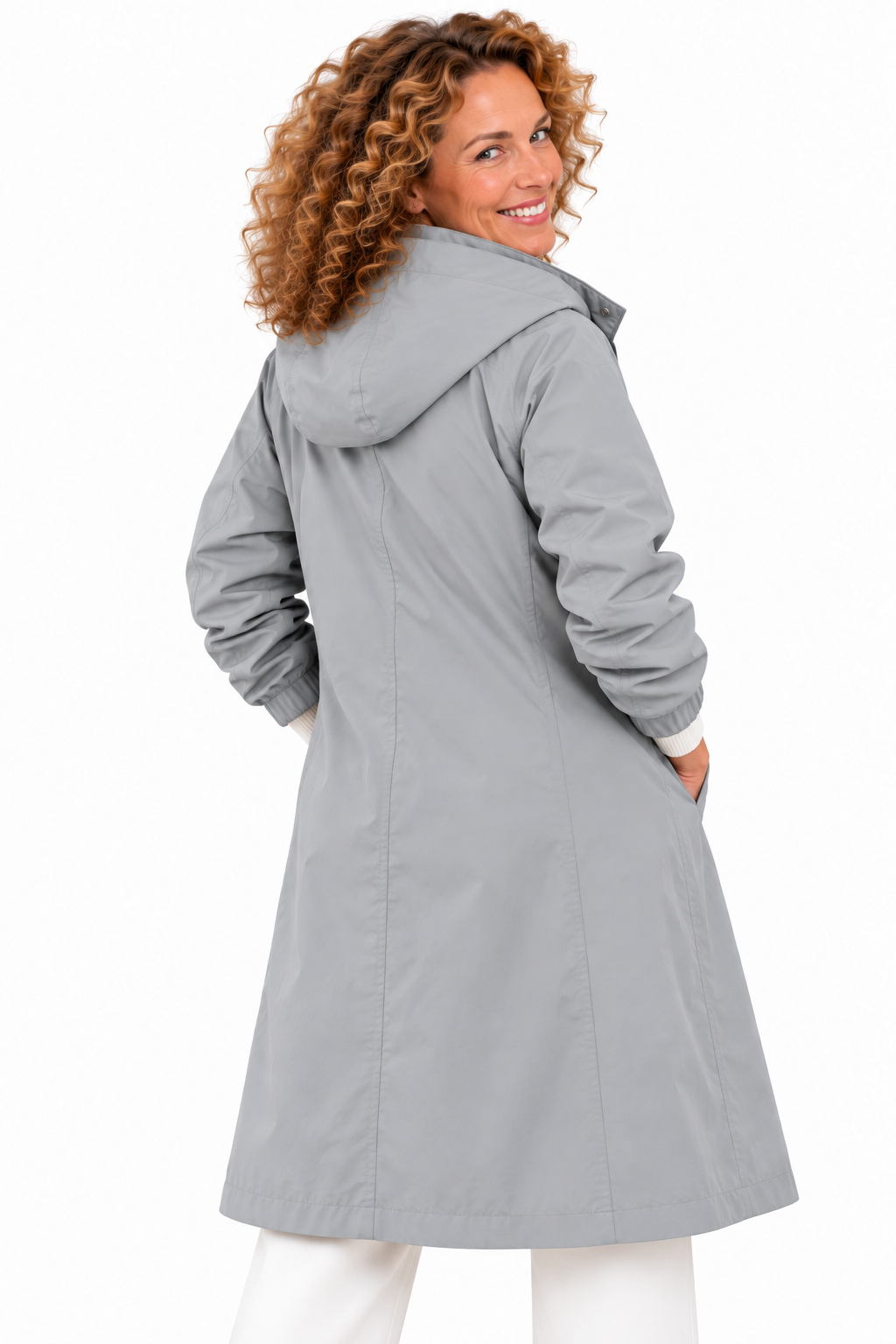 Emma – Lange Jas met Capuchon en Knopen