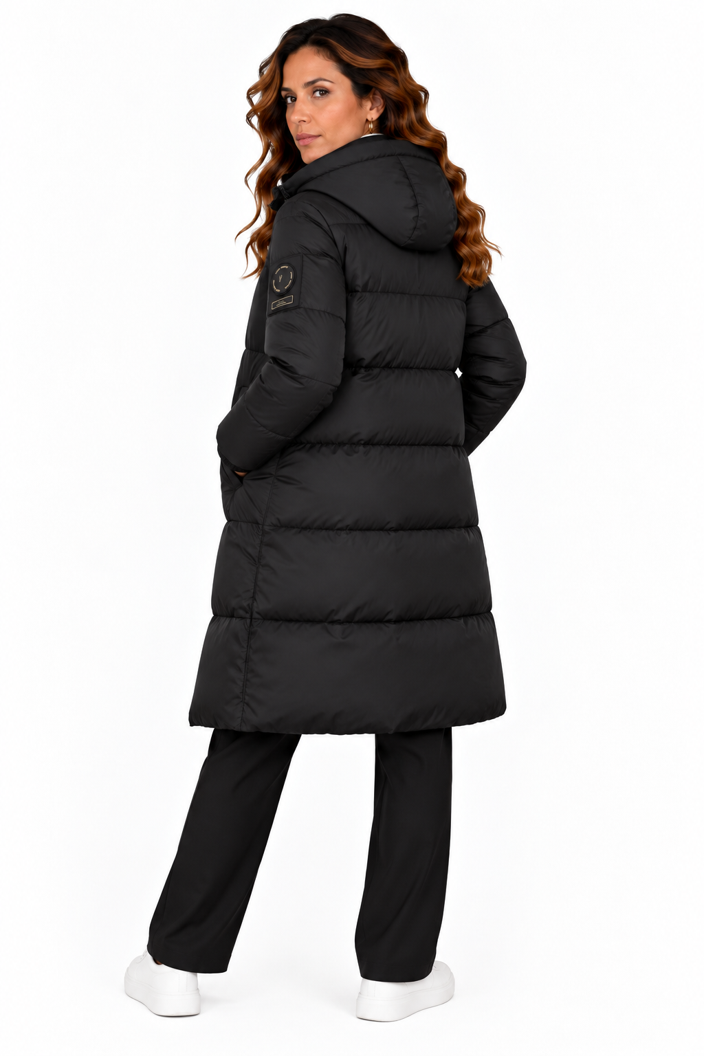Sophie – Lange Gewatteerde Winterjas met Capuchon