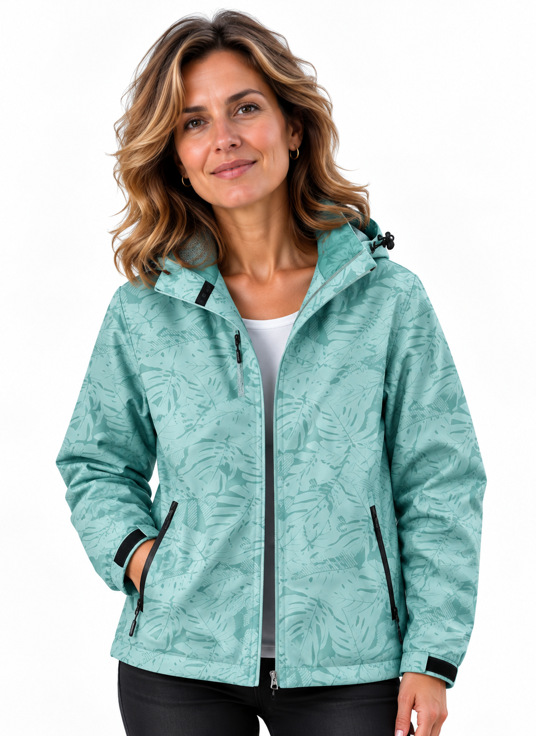 Mila – Sportieve Jas met Capuchon en Bloemenprint