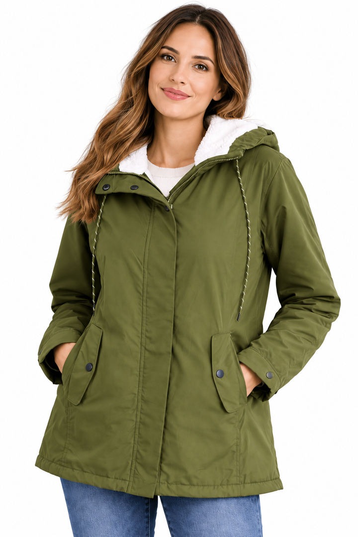 Sophie – Warme Parka met Capuchon en Teddyvoering