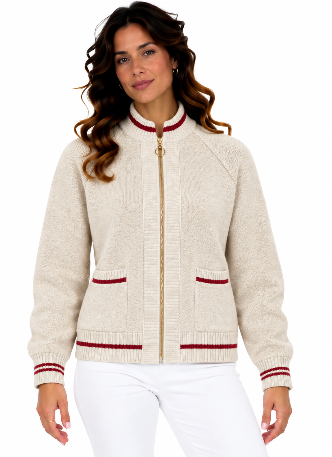 Lotte – Gebreid Vest met Ritssluiting en Zakken