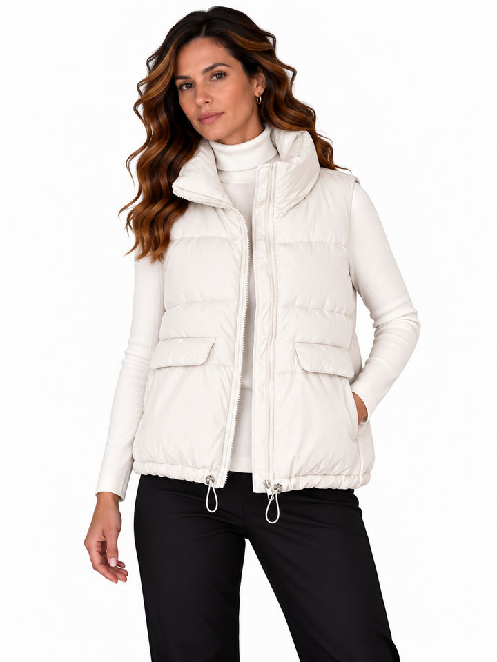 Fenna – Gewatteerde Bodywarmer met Hoge Kraag