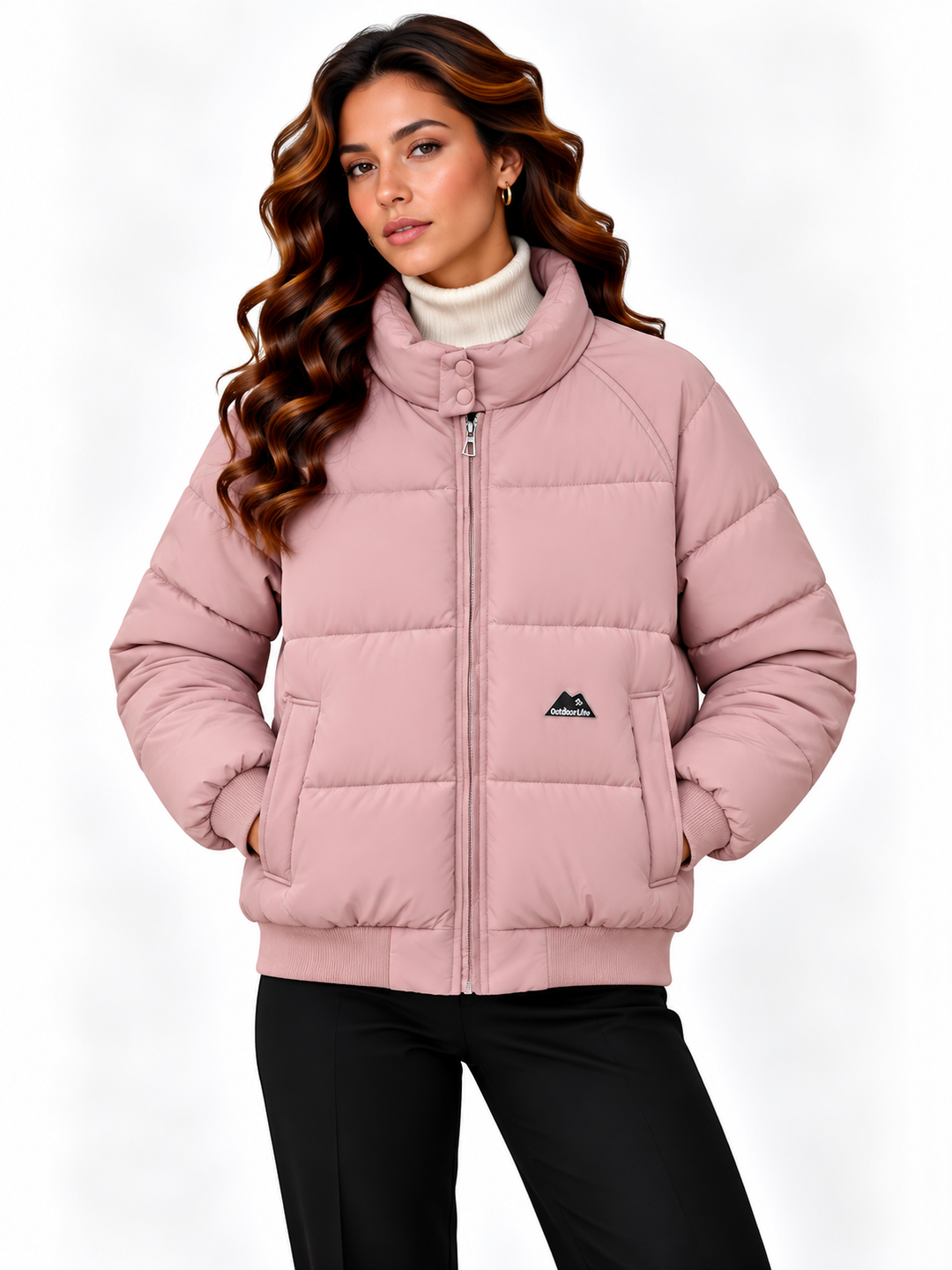 Sophie – Gewatteerd Bomberjack met Hoge Kraag