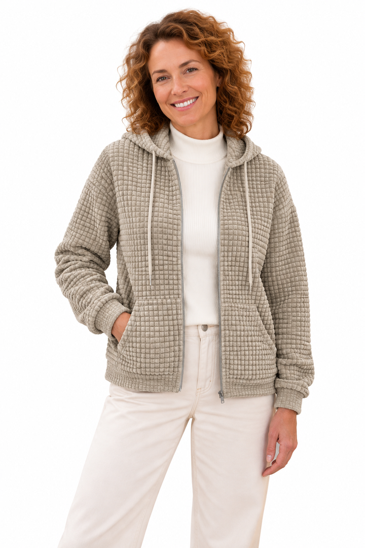 Femke – Damesvest met Capuchon en Ritssluiting